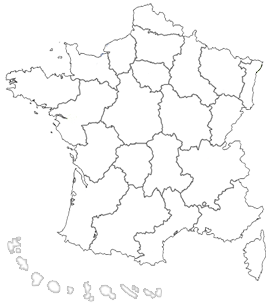 Carte de la France, réseau des Arcadies
