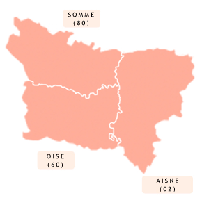 Carte des Arcadies en région Picardie