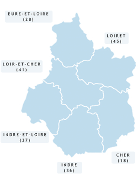 Carte des Arcadies en région Centre