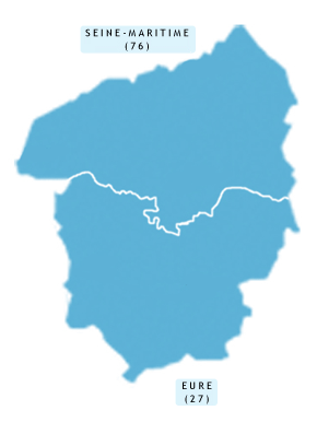 Carte des Arcadies en région Haute-Normandie