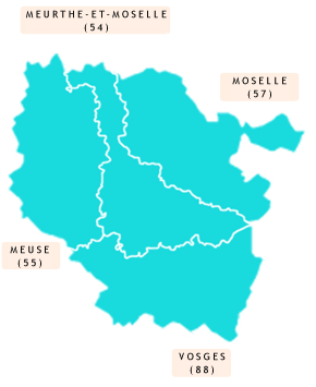 Carte des Arcadies en région Lorraine