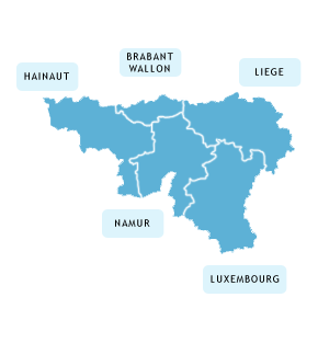 Carte des Arcadies en région Wallonie